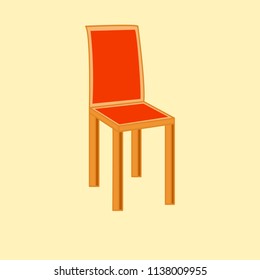 Red chair made of wood
