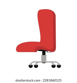 icono del vector plano de la oficina de la silla roja