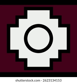 Red Chakana Cross - Andean Inca Symbol in Vibrant Color - Vibrant red Chakana cross symbol, vector design with bold Andean style. Ideal for ethnic, spiritual, and cultural artwork applications.