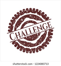 Red Challenge distressed rubber stamp