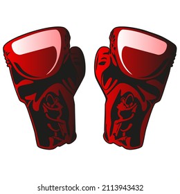 red champ leather boxing gloves