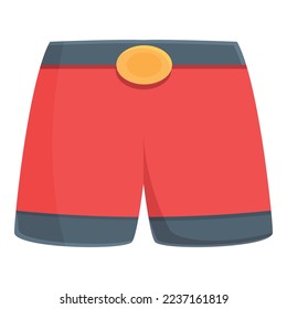 Red champion shorts icon cartoon vector. Boxing sport. Arena award