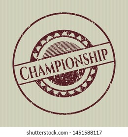 Red Championship rubber grunge texture seal