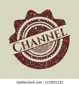 Red Channel distressed grunge stamp
