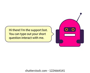 The red chat bot illustration. This is the vector.