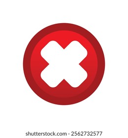 red check cross  Vector illustration