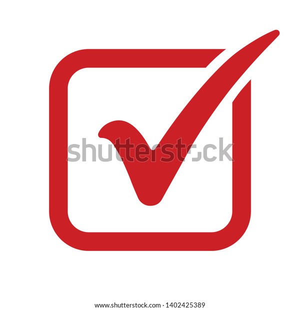 Red Check Mark Icon Box Tick Stock Vector Royalty Free 1402425389 3398