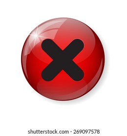 Red  Check Mark Icon Button Vector Illustration EPS10