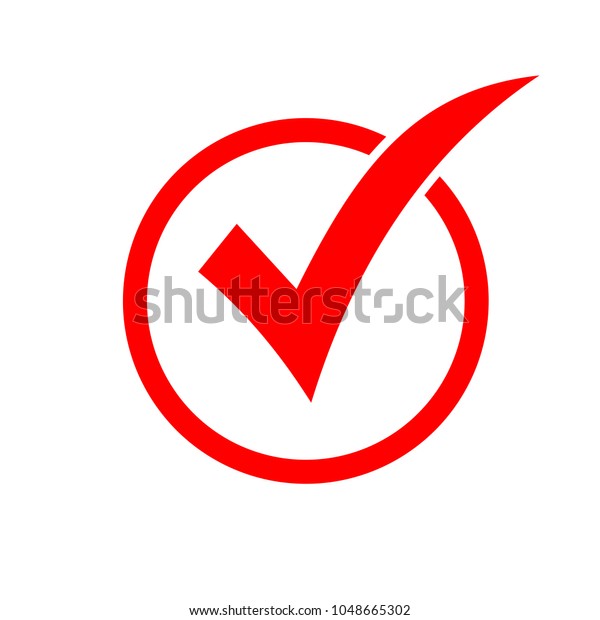 Red Check Mark Icon Circle Check Stock Vector (Royalty Free) 1048665302 ...