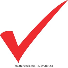 red check mark icon isolated on white. success symbol correct choice design. approved agreement sign