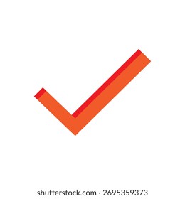 Red check mark icon representing success, approval, task completion, correctness, confidence, and positive confirmation symbol.