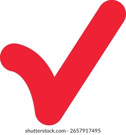  Plantilla de icono de marca de verificación roja. Signo aprobado. Símbolo de la marca. señal de la insignia verificada de las redes sociales. Corregir símbolos de elección de voto. señales de lista de comprobación

