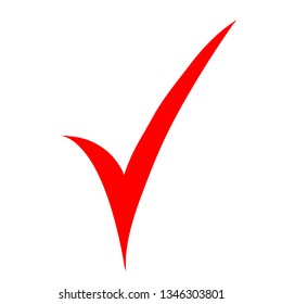 Red check mark icon. Tick symbol, tick icon vector illustration