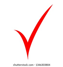 Red check mark icon. Tick symbol, tick icon vector illustration