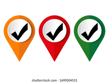 Icono de marca de verificación roja. Símbolo de marca en color rojo, ilustración vectorial.	