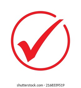 Red check mark icon vector design