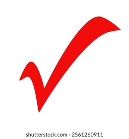 Red check mark icon,tick logo red flat vector Isolated vector Illustration