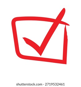 Marca de verificación roja dentro de la caja Vector