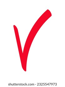 A red check mark on a transparent background. 