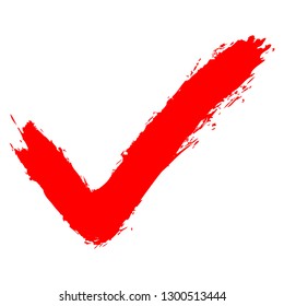 Red check mark sign addition icon. The graphic element for design saved as a vector illustration in the EPS file format.