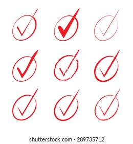 red check marks