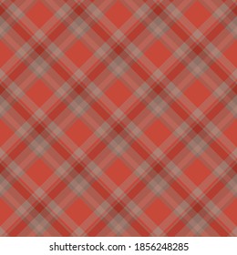 Red check plaid seamless pattern. Vector background of textile ornament. Flat fabric design. Tartan.