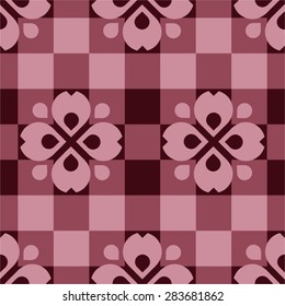 Red checked background with rustic pattern