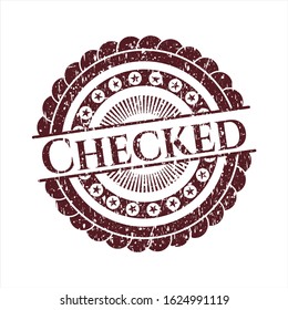 Red Checked distressed with rubber seal texture