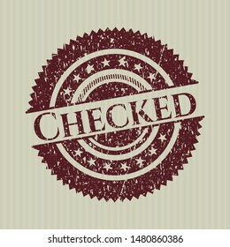 Red Checked rubber grunge texture seal