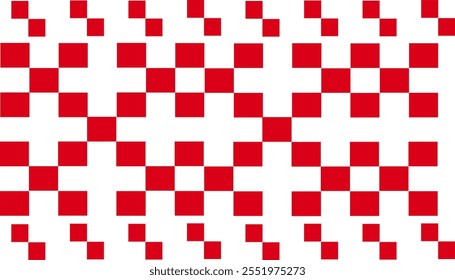 Vermelho Checkerboard Fundo Vetor Abstrato Padrão sem emenda padrão de grade popular Impressão Japonês