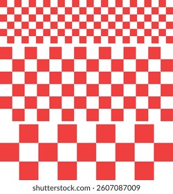 Red Checkerboard Pattern Background with Various Sizes, vector illust