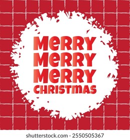 Red checkered background for christmas social media posts. Distressed text adds rustic charm. Bold typography ensures high visibility. Vibrant and attention-grabbing design. Classic holiday motif.