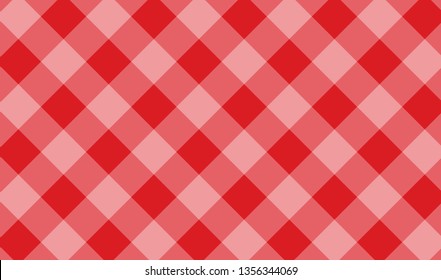 Red checkered cotton background - Vector Illustration.- Vector
