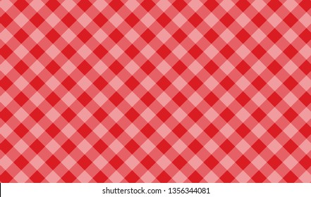 Red checkered cotton background - Vector Illustration.- Vector