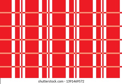 Red checkered cotton background - Vector Illustration.- Vector