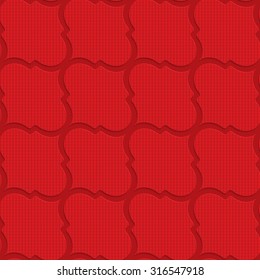 Red checkered diagonal Marrakesh.Seamless geometric background. 3D layered and textured pattern with realistic shadow and cut out effect.