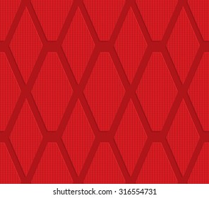 Red checkered diamonds.Seamless geometric background. 3D layered and textured pattern with realistic shadow and cut out effect.
