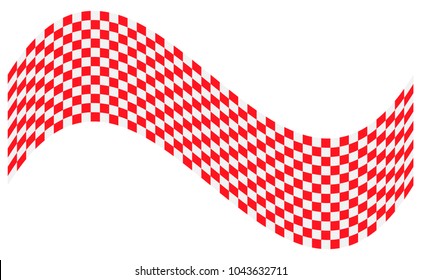 Red checkered flag. Racing flag isolated on white.