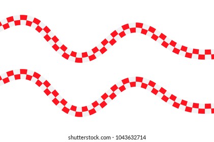Red checkered flag. Racing flag isolated on white.