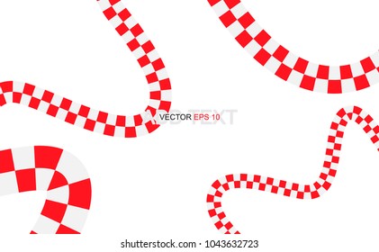 Red checkered flag. Racing flag isolated on white.