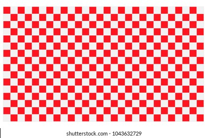 Red checkered flag. Racing flag isolated on white.