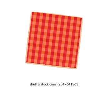 Guardanapo xadrez vermelho sobre fundo transparente. Ilustração de guardanapo vermelho com fundo transparente para cozinha e conceitos de design de alimentos