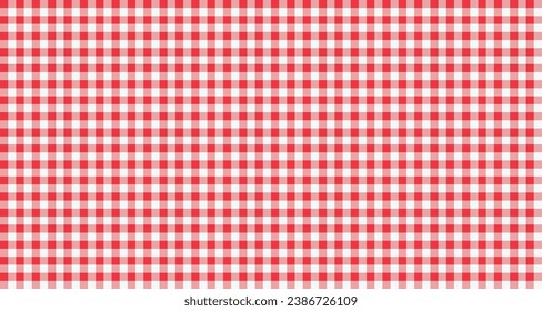 Red checkered pattern tablecloth vektor