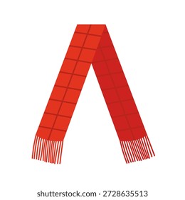 Red Checkered scarf vector flat illustration