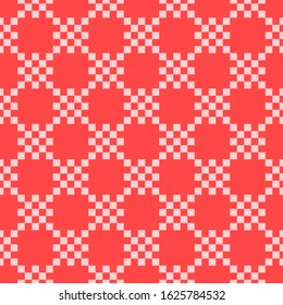 Red Checkered seamless pattern. Pied chess surface texture print design. Vector stock illustration background.