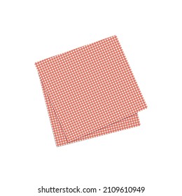 El mantel rojo de cuadros. Vector decorativo de servilleta de algodón.