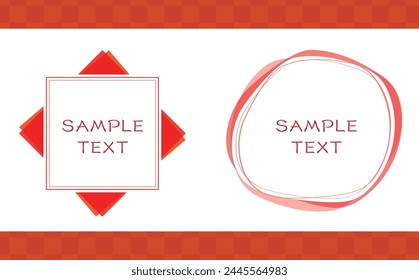 
Red checkered text frame set