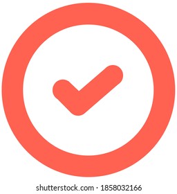 Red Checkmark icon for apps and websites.