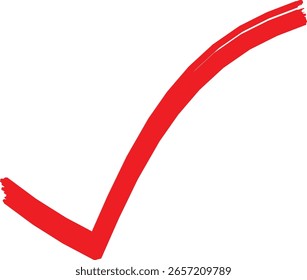 Red checkmark on transparent background. Perfect for website icons, task completion, or confirmation, icon for business and education design element, web site design, logo, app