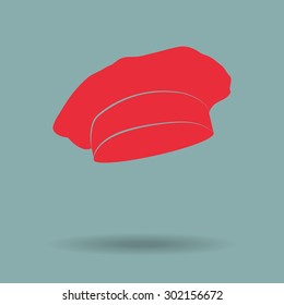 Red Chef and cook hats set isolated